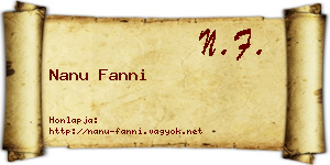 Nanu Fanni névjegykártya