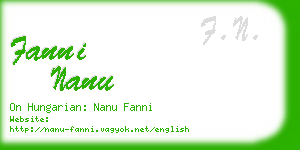fanni nanu business card